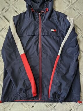 Tommy Hilfiger Windbreaker Jacket - Navy/Red/White Colorblock